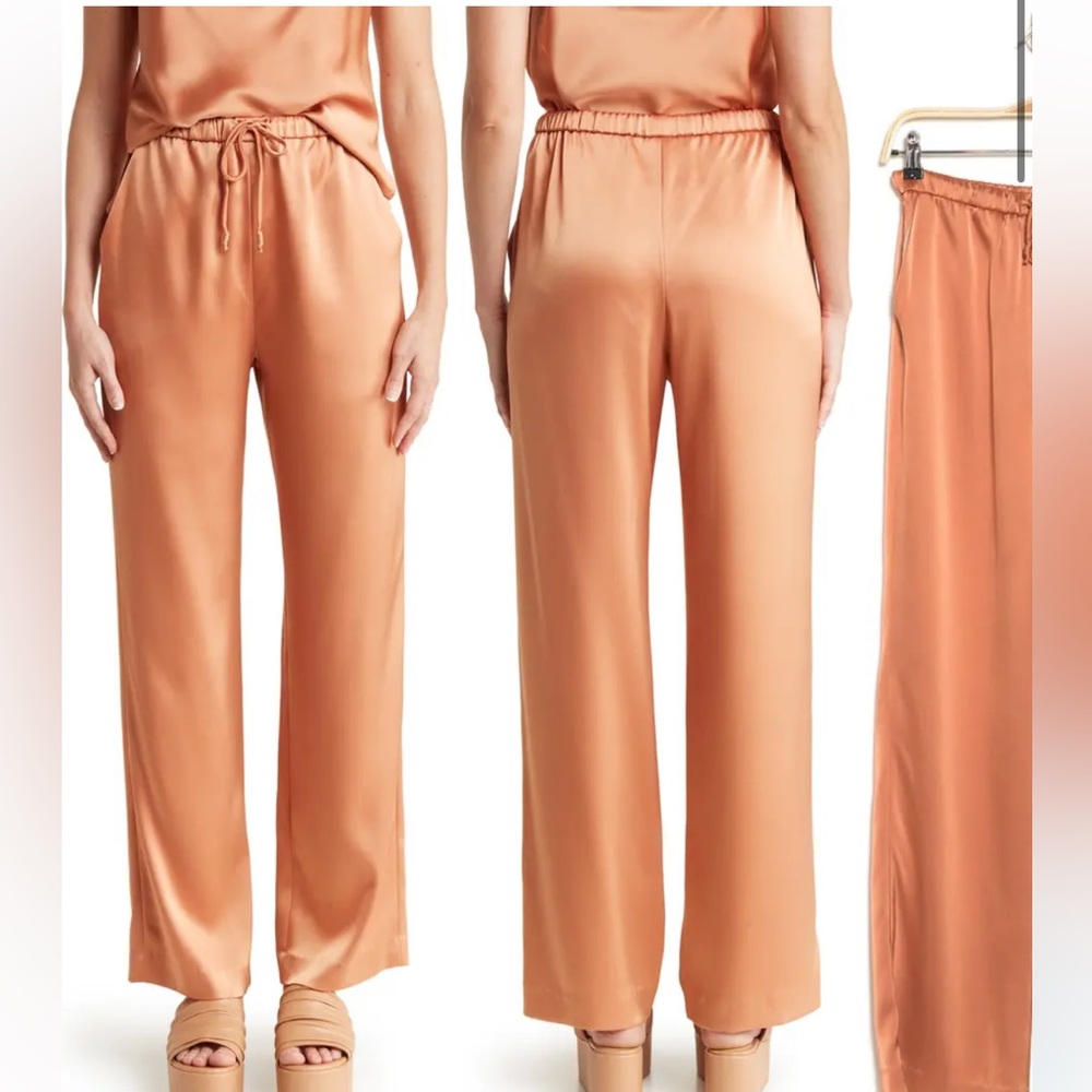 Nanushka copper Wide leg satin pants